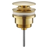 Product Cut out image of the JTP Vos Brushed Brass Universal Click-Clack Basin Waste